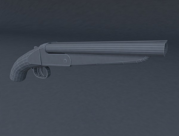 3d sawn-off shotgun model - sawn-off shotgun ( low poly ) by Maarten_Dominicus